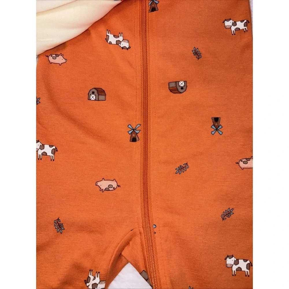 Pekkle 2-pack Sleepers - Farm Animals & Spaceships - 18M - NWT